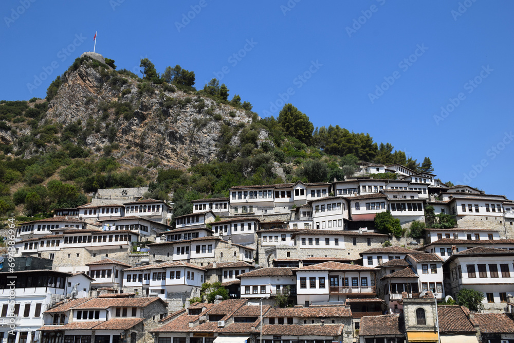 Obraz premium berat hill and old city albania