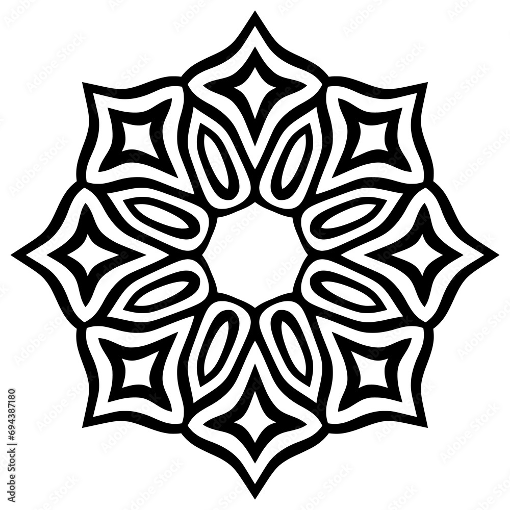 Mandala Pattern design vector element. Islamic, Arabic, Arabesque, Indian, Kaleidoscope motif pattern. Abstract pattern element for ornament and decoration graphic. Flower floral motif element.