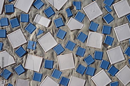 Soviet design of concrete slab with glazed mosaic