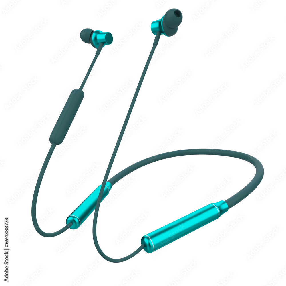 3d Renders of Bluetooth neckband isolated on white background