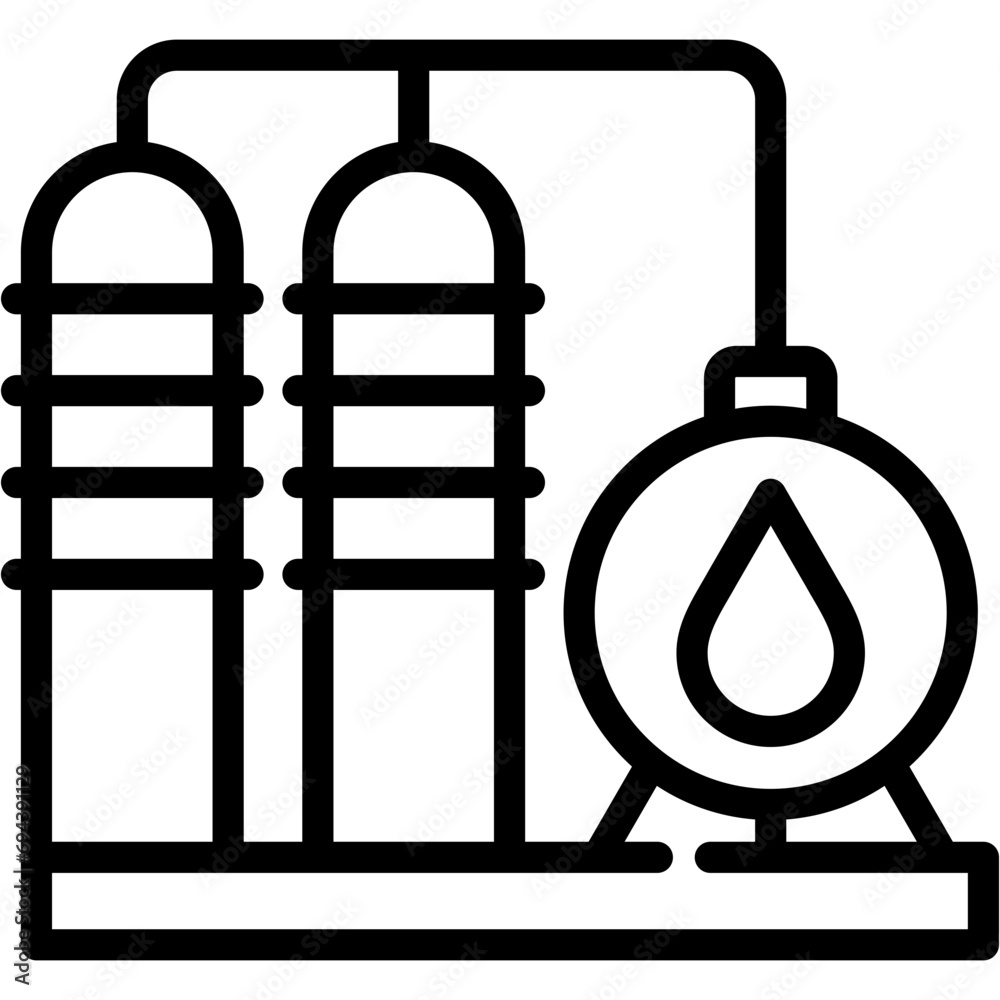 Oil Refinery Icon Oil Refinery Icon