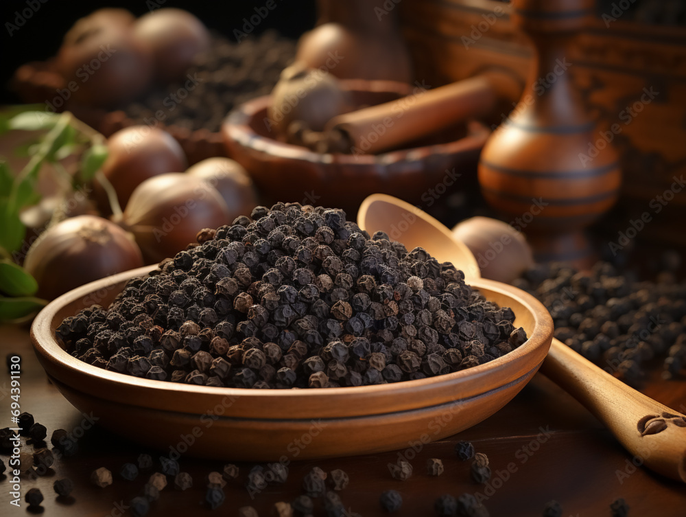 pepper (Piper nigrum), plant species from the pepper family (Piperaceae), ai generated pepper (Piper nigrum), plant species from the pepper family (Piperaceae), ai generated