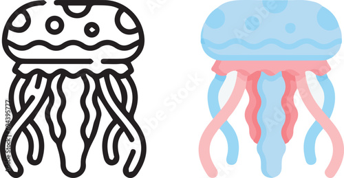 Vector illustration of animal faces. lineal and color with cute style.