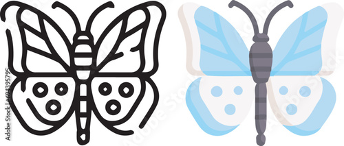 Vector illustration of animal faces. lineal and color with cute style.