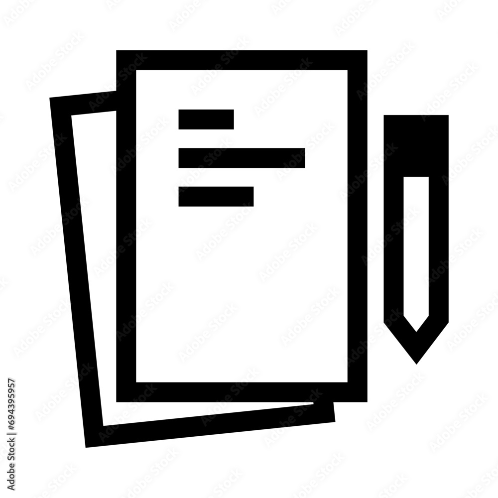 Notes icon.Pencil and notes. Note paper and pen. Notes icon.Pencil and notes. Note paper and pen.