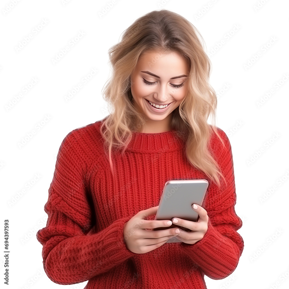 beautiful girl using cell phone isolated on white beautiful girl using cell phone isolated on white