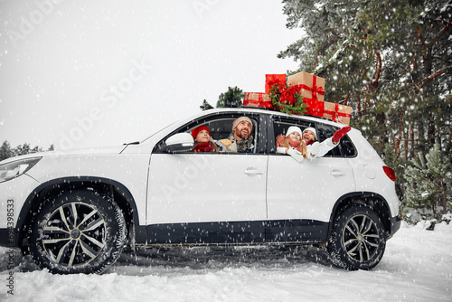 Family preparing for Christmas and New Year holidays