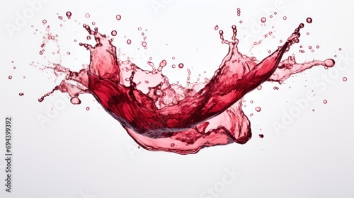 splash of red wine isolated on white background. 3d rendering