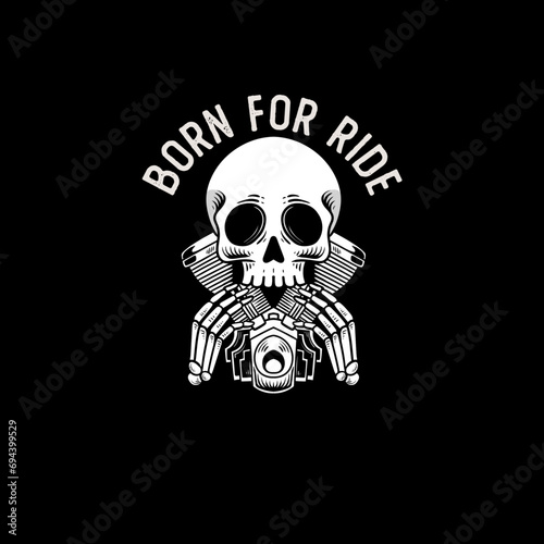 vintage skull icon element, skull badges logo