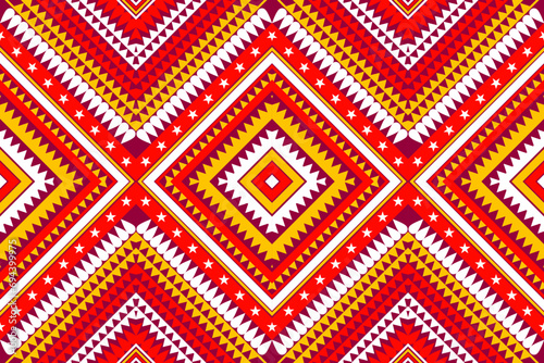 Mexico texture pattern designs fabric pattern ethnic pattern Triangular shapes lined up next to each other. Mexican style brown background orange white yellow design for print textiles, fabric, carpet