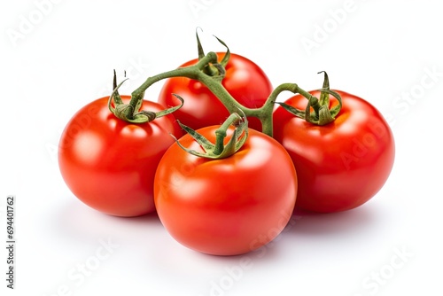Ripe, red Tomatoes on white background. Generative AI