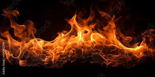 fire on black background ,A black background with a fire and flames ,Images of fire flames ,Dark flame background fire realistic image black generative ai