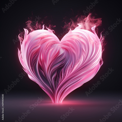 heart shape in pink color for screensaver created with Generative Ai