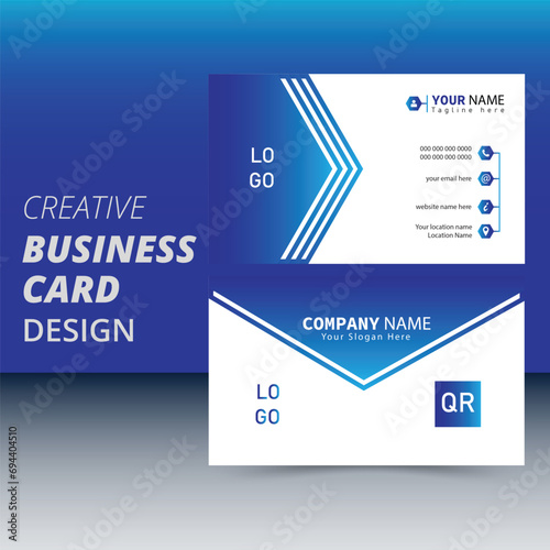 creative modern name card and business card, Modern shape with abstract silver, Luxury dark gradient background, Vector illustration print template.