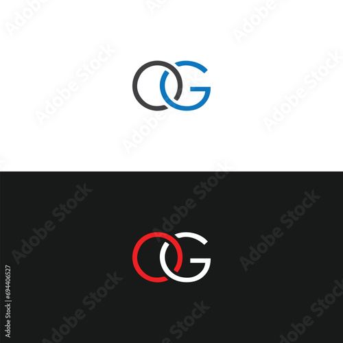 OG O G letter logo design. Initial letter OG linked circle uppercase monogram logo white color. OG logo, O G design. OG, O G