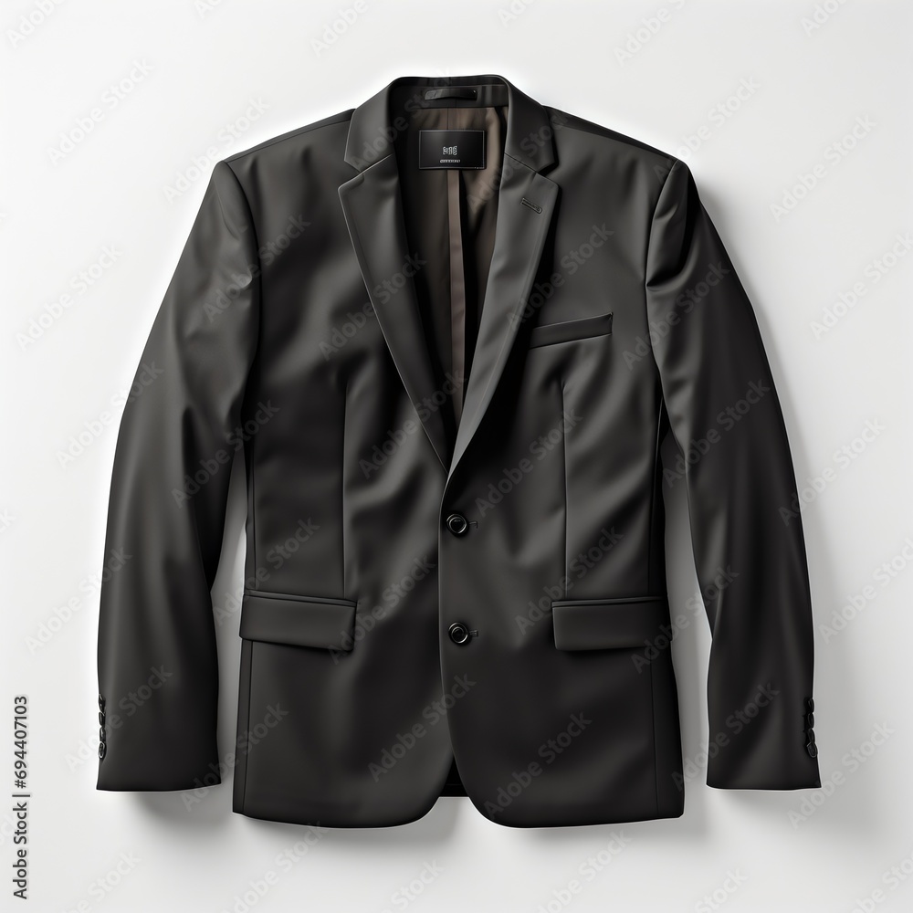 black Blazer on White Background
