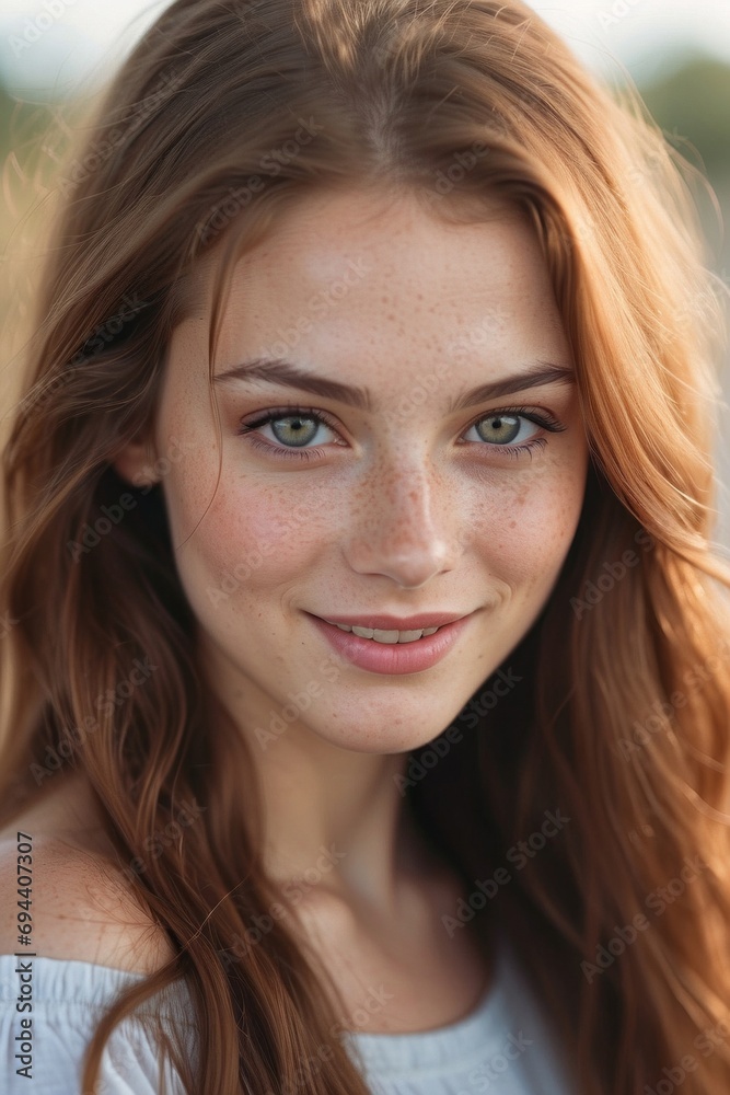 Close-up portrait of a beautiful smiling happy young girl with blue eyes looking at the camera against the background of nature in summer. Emotions, facial expression, natural beauty of the concept. Close-up portrait of a beautiful smiling happy young girl with blue eyes looking at the camera against the background of nature in summer. Emotions, facial expression, natural beauty of the concept.