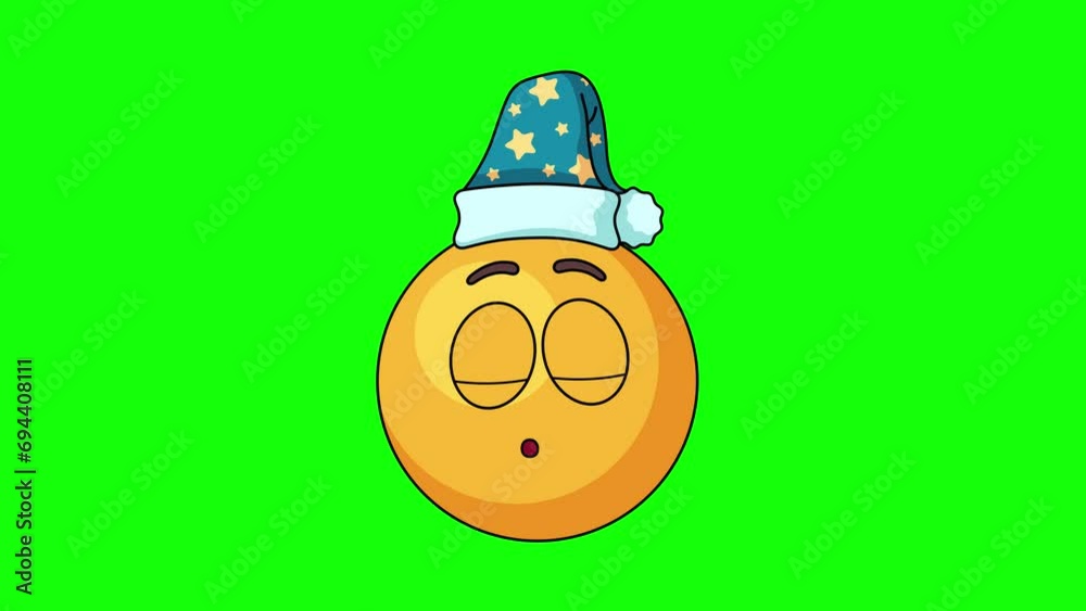 Sleeping tennis table ball cartoon, emoticon loop animation