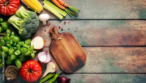 vegetables on a wooden board photo