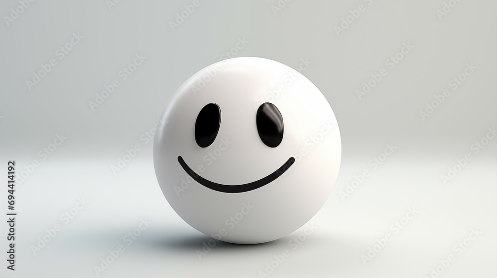 A 3D rendering of a smiling smiley face. A 3D rendering of a smiling smiley face.
