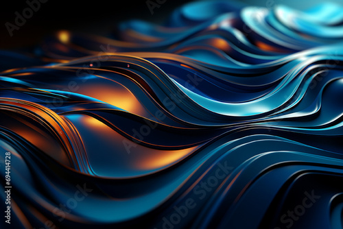 Wave abstract liquid background. Fabric background. Gradient background. Ai
