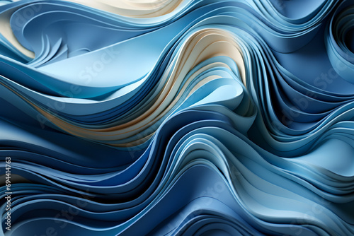 Wave abstract liquid background. Fabric background. Gradient background. Ai
 photo