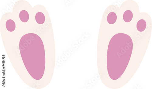 Cute bunny paw flat vector