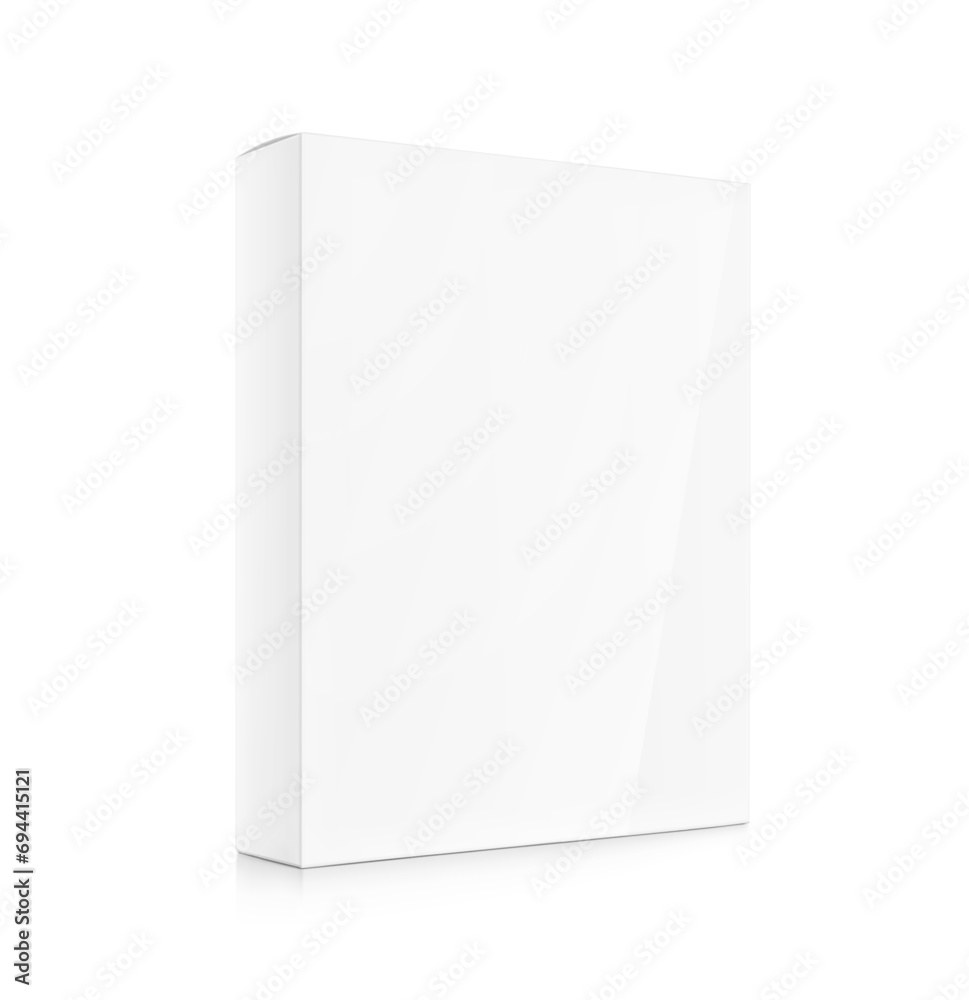 Realistic cardboard box mockup. Vector illustration isolated on white background. Half side view. Can be use for food, cosmetic, pharmacy, sport and etc. Ready for your design. EPS10. Realistic cardboard box mockup. Vector illustration isolated on white background. Half side view. Can be use for food, cosmetic, pharmacy, sport and etc. Ready for your design. EPS10.