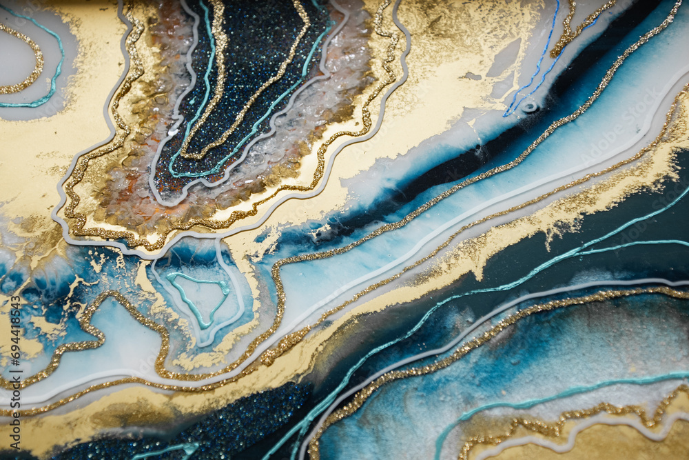 Original Epoxy Resin Geode and Abstract Art 