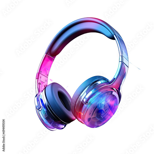 Headphones music colorful Bluetooth png transparent background