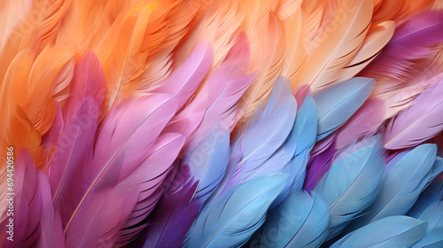 Beautiful Colorful color feathers as background, closeup. © Ilya