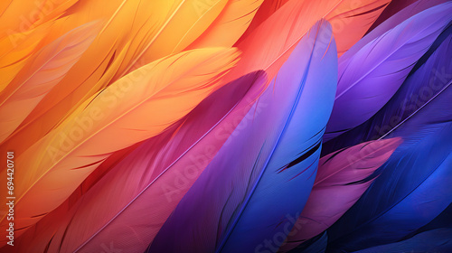 colorful feathers background © Ilya