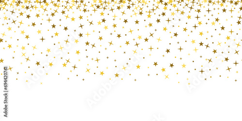 gold star confetti. seamless pattern. for a birthday party, new year or an event celebration invitation or decor