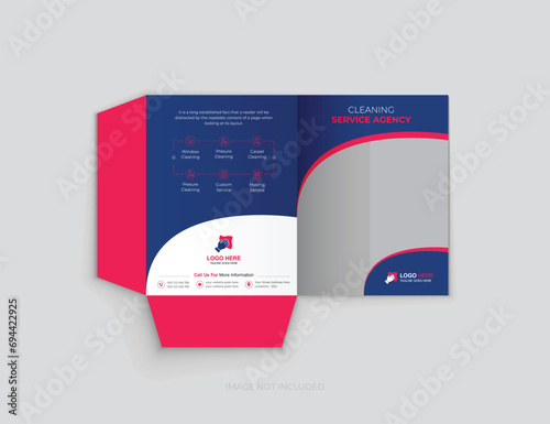 Cleaning Services Presentation Folder Template Design, print template design advertisment design