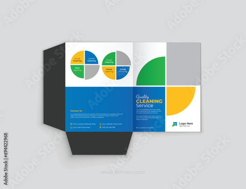 Cleaning Services Presentation Folder Template Design, print template design advertisment design