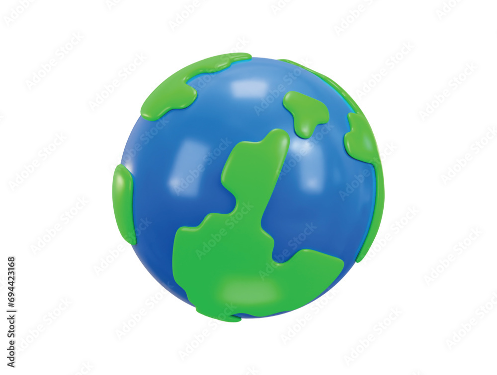 Fototapeta premium 3d earth globe icon vector illustration