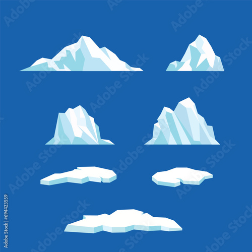 Floating iceberg vector collection photo