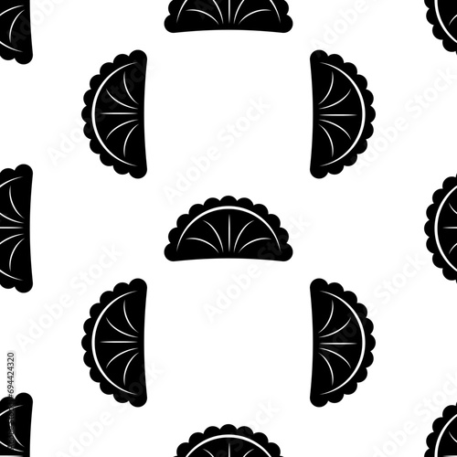 Dumpling Icon Seamless Pattern, Food Icon, Steamed Starchy Ball Of Dough