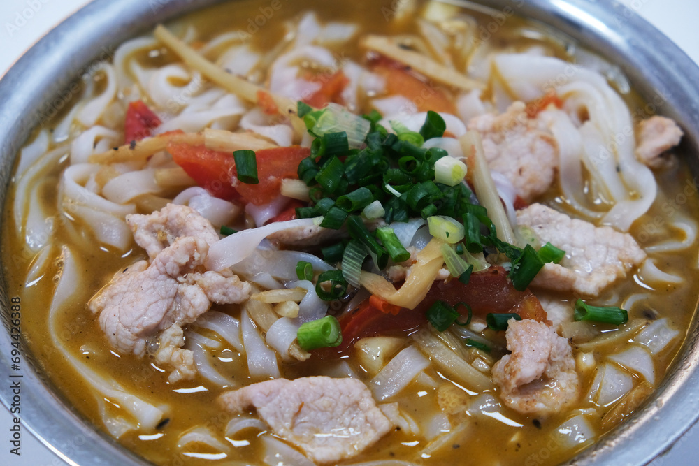 Laoyou rice noodles. A traditional noodle dish in Nanning, China Laoyou rice noodles. A traditional noodle dish in Nanning, China