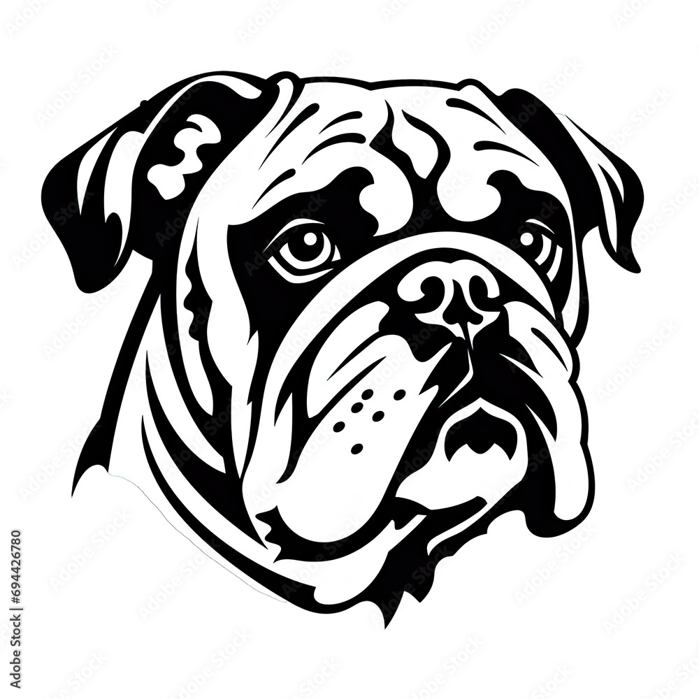 A English Bulldog Dog Minimalistic 2d Silhouette. Isolated on a Transparent Background. Cutout PNG. A English Bulldog Dog Minimalistic 2d Silhouette. Isolated on a Transparent Background. Cutout PNG.