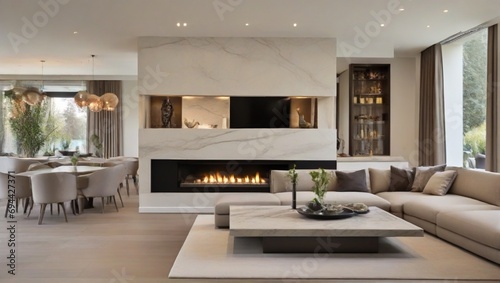 modern living room with fireplace © Muhammad