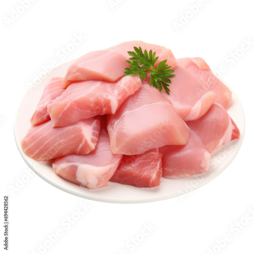 Raw chicken meat isolated on transparent or white background