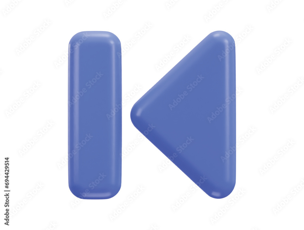 skip, previous music player button 3d vector icon skip, previous music player button 3d vector icon