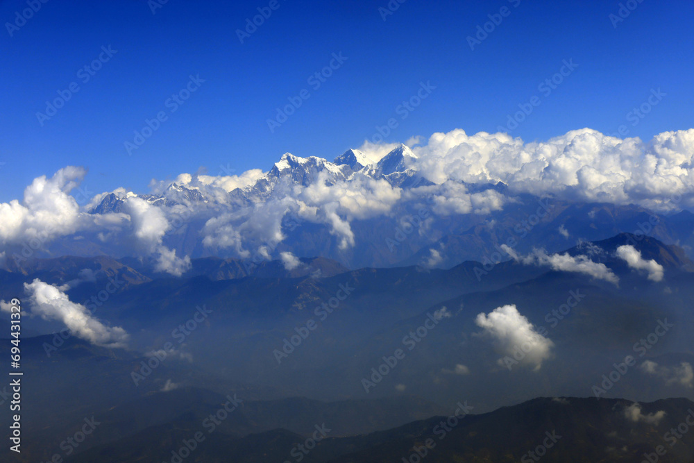himalayan snow mountain in Nepal in day time himalayan snow mountain in Nepal in day time