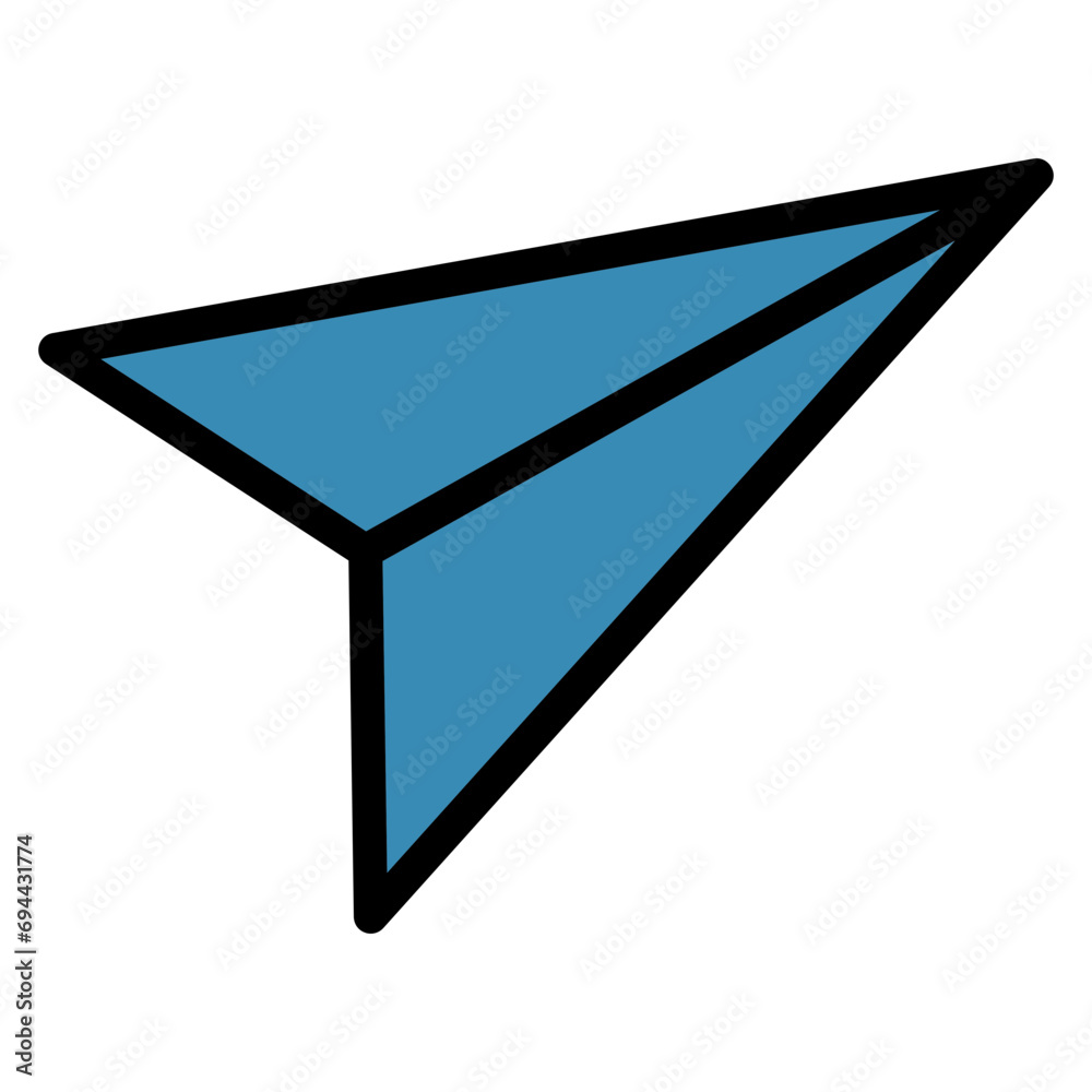 Fototapeta premium Paper Plane Outline Color Icon