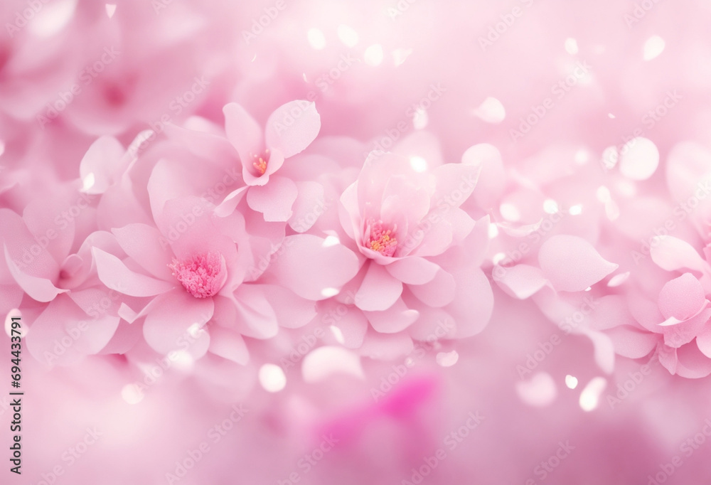 Pink flower with lightning effects. AI