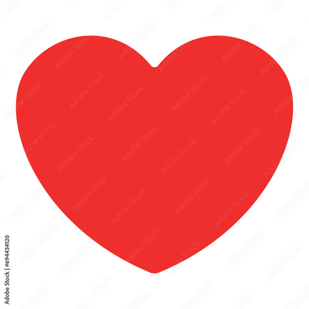 red heart shape symbol, vector illustration