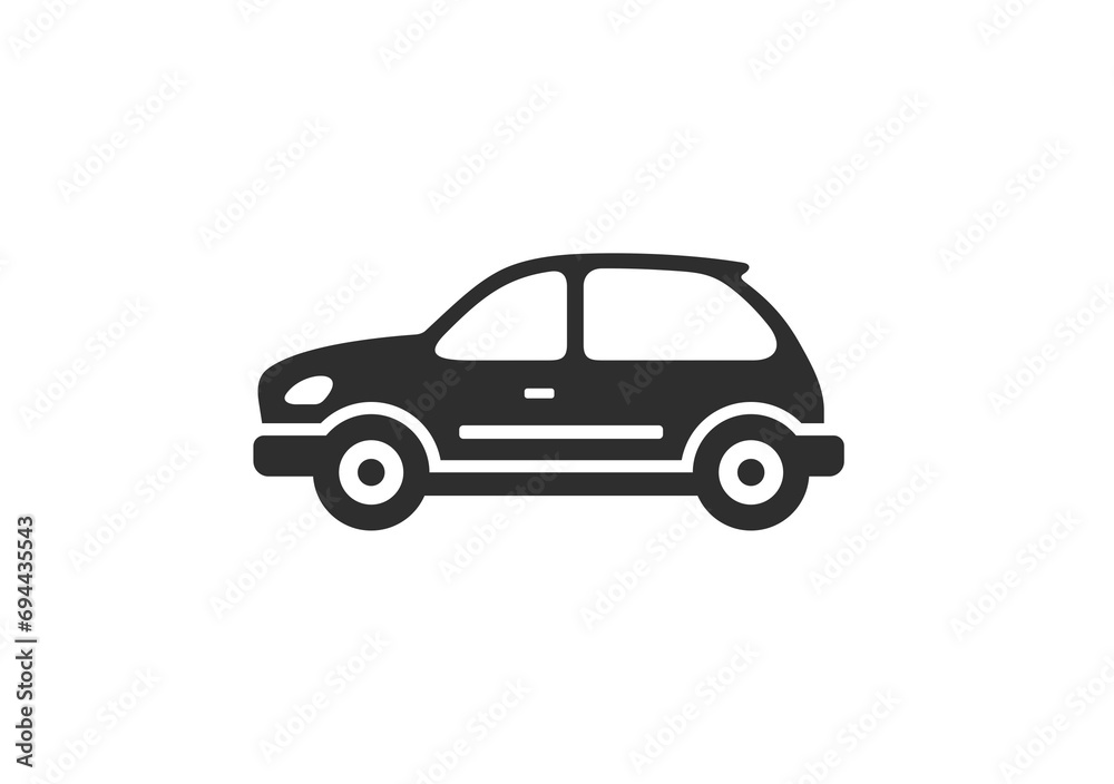 Flat car icon design. Vehicle icon view from side