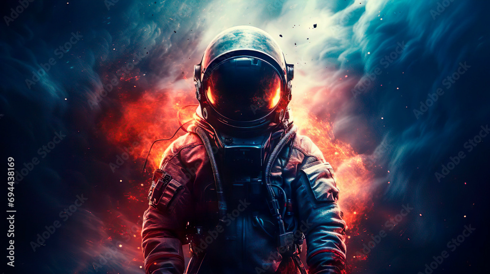 Epic mission flight to new galaxy and stars. Intergalactic interstellar war in outer space. Expedition into deep space in order to search for new planets adapted for human life. An astronaut discovers Epic mission flight to new galaxy and stars. Intergalactic interstellar war in outer space. Expedition into deep space in order to search for new planets adapted for human life. An astronaut discovers
