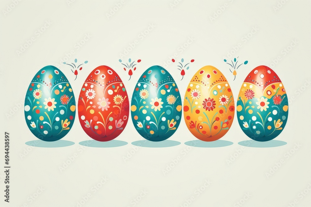 Set of Easter eggs decorative. Happy Easter hand drawn isolated on white background. Set of Easter eggs decorative. Happy Easter hand drawn isolated on white background.
